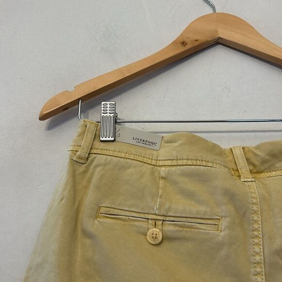Liverpool mustard gold cuffed shorts Size 4 New - Picture 6 of 9
